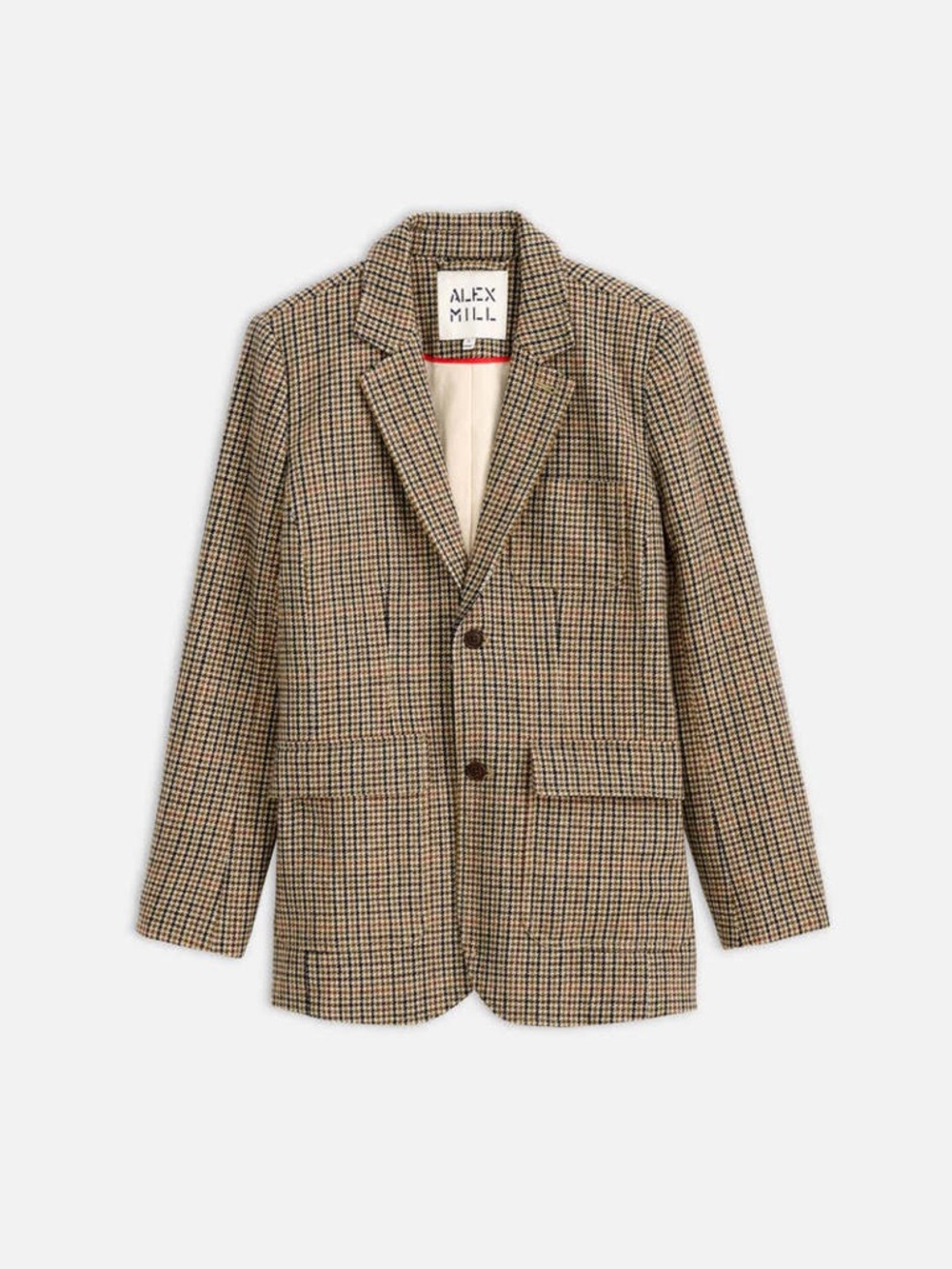 Alex Mill Eleanor Wool Tweed Blazer in Tan and Black